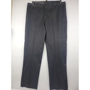 Express Producer Mens Black Dress Pants Flat Front Cotton Stretch 34/30 36x30